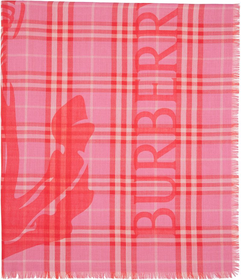 Pink & Red EKD Check Scarf 262376F028021