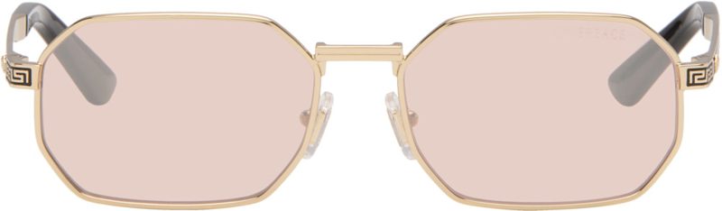 Gold Greca Flow Sunglasses 262404F005029