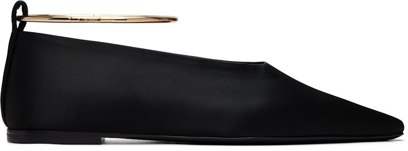 Black Ring Ballerina Flats 262249F118003