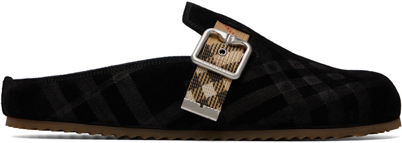 Black Check Suede Urchin Loafers 262376M231000