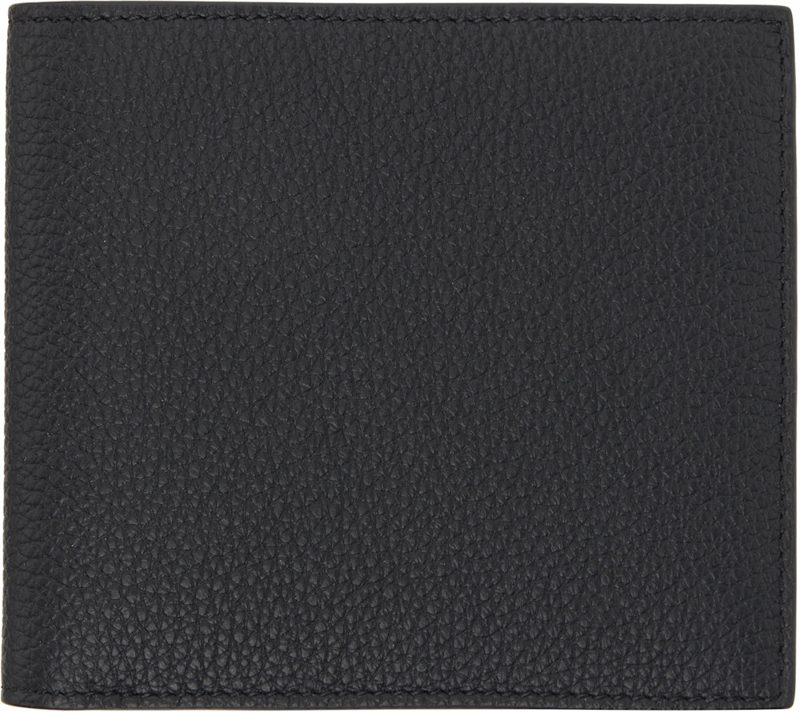 Black Soft Pebble Grain Leather Billfold Wallet 262381M164001