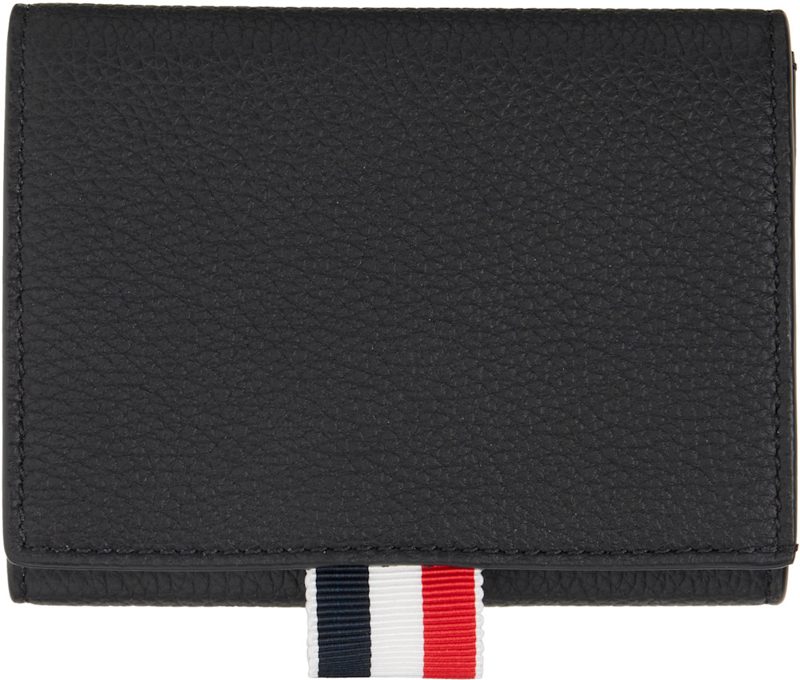 Black Soft Pebble Grain Trifold Wallet 262381M164000