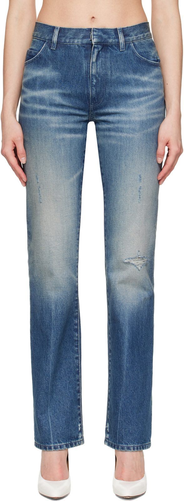 Blue Straight-Leg Jeans 261188F069015