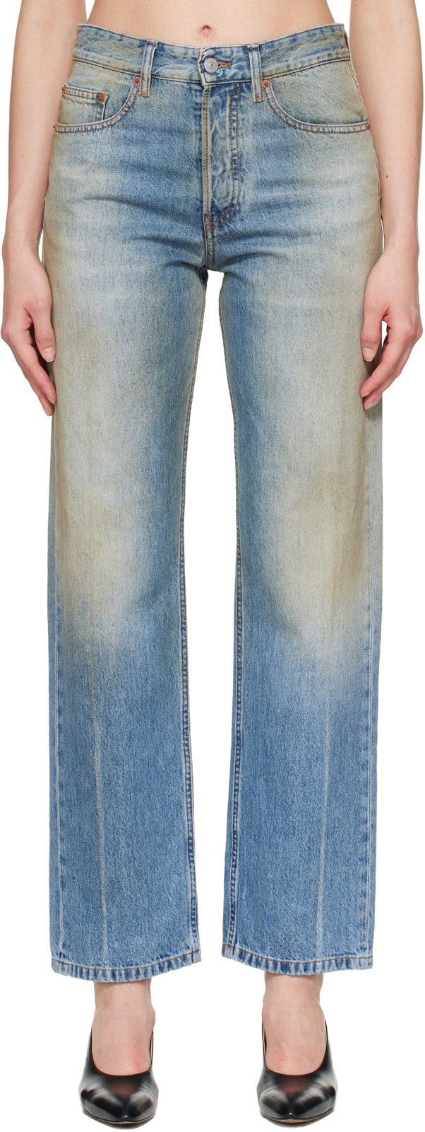 Blue Straight-Leg Jeans 261188F069012