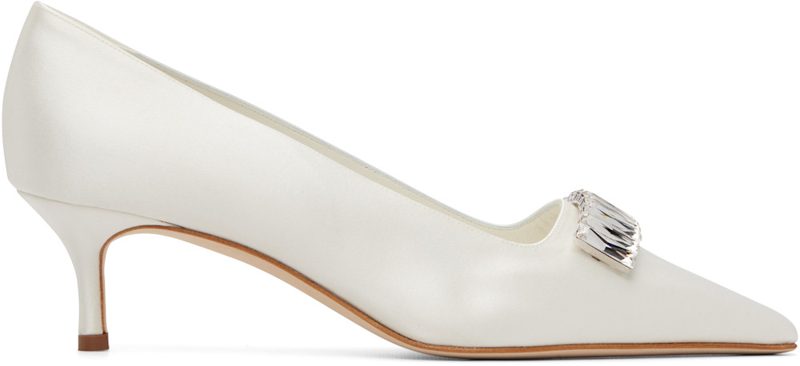 Manolo Blahnik White Bottayon Heels 262140F122013