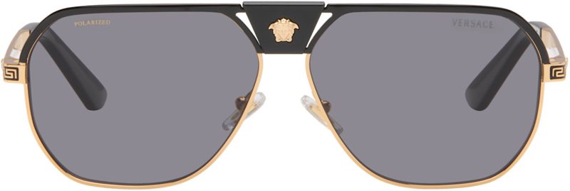 Gold Medusa Navigator Sunglasses 262404M134027