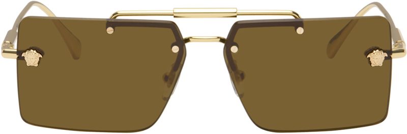 Gold Medusa Sunglasses 262404M134032
