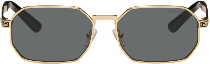 Gold Greca Flow Sunglasses 262404M134020