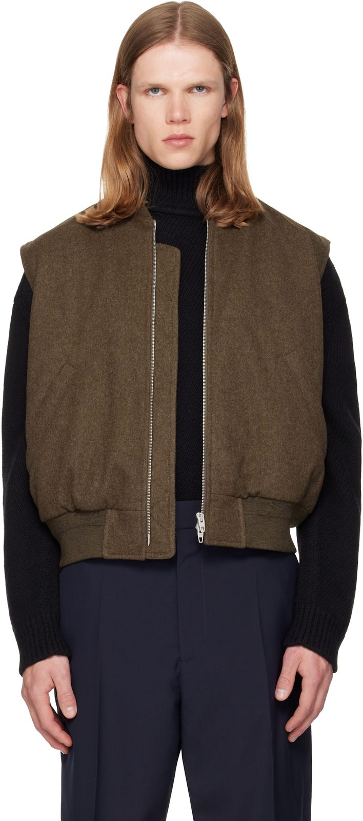 Brown Sport Vest 262249M185000