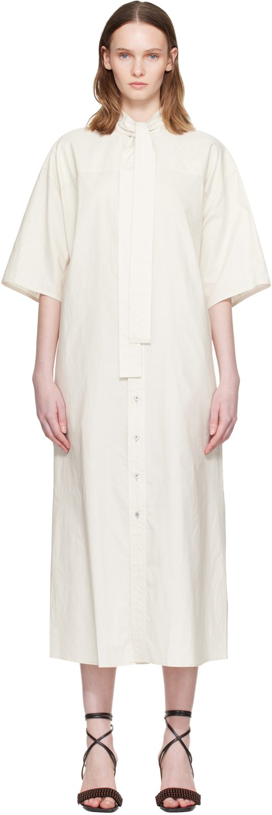 White Reversible Tube Midi Dress 261646F054002