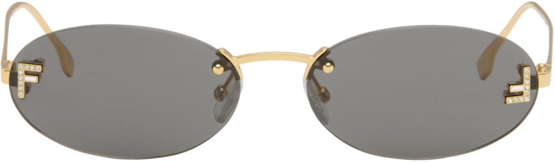 Gold [펜디] First Crystal Sunglasses 262693F005027