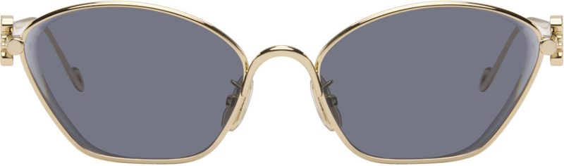 Gold Anagram Hexagonal Sunglasses 262677F005039