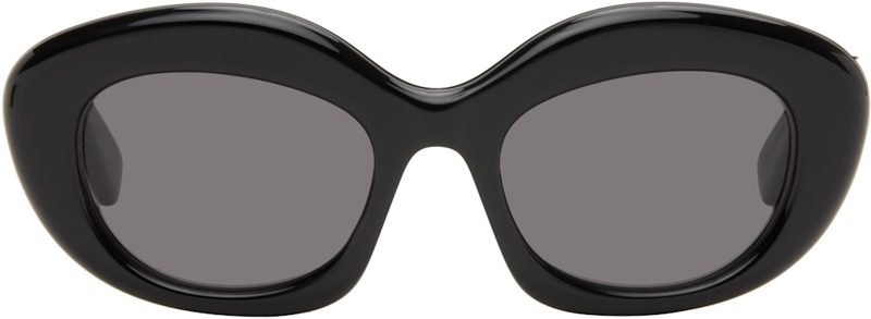 Black Curvy Logo Cat Eye Sunglasses 262677F005034