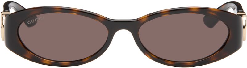 Brown Oval Frame Sunglasses 261451F005051