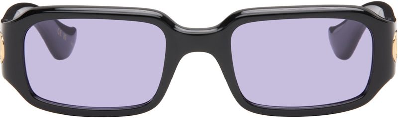Black Rectangular Acetate Sunglasses 262476F005017