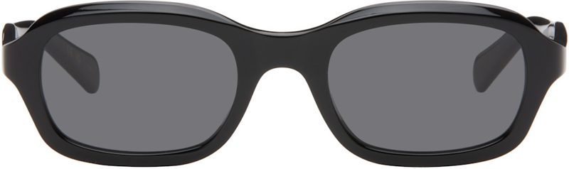 Black Rectangular Acetate Sunglasses 262476F005012