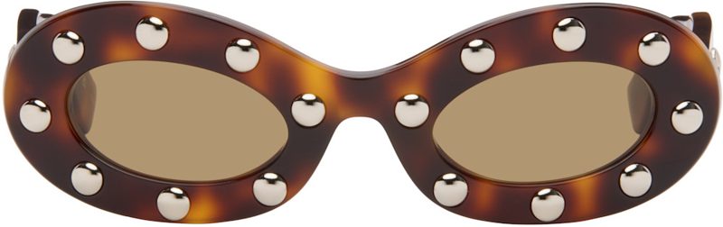 Brown Oval Sunglasses 262476F005025