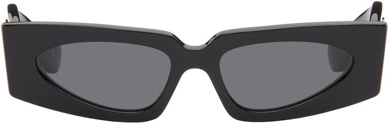 Black Rectangular Acetate Sunglasses 262476F005000