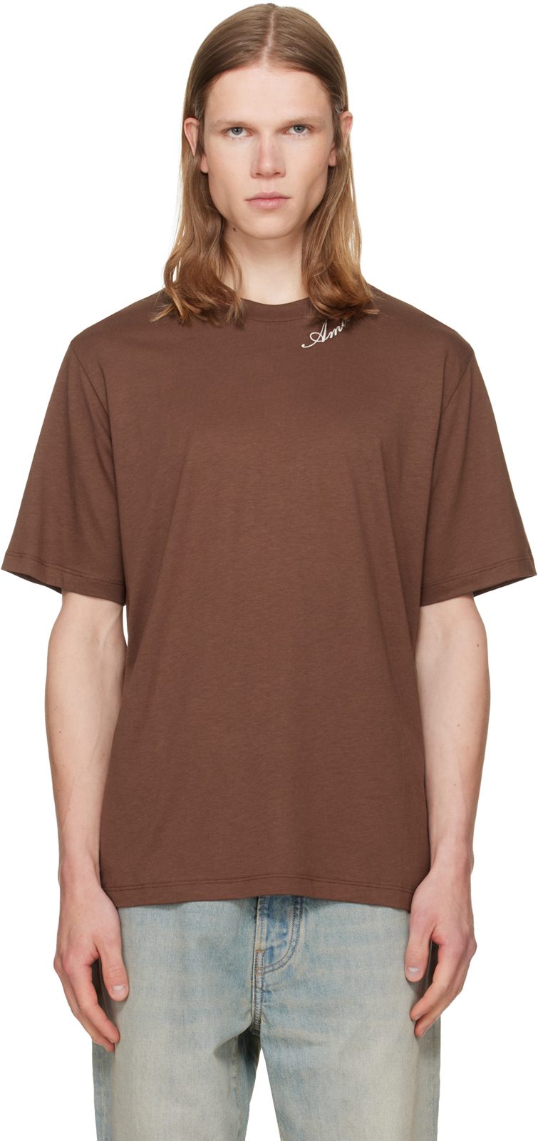 Brown Script JModal Reg T-shirt 262886M213014