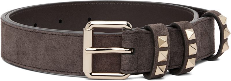 Garavani Brown Rockstud Suede 30 Belt 262807F001001