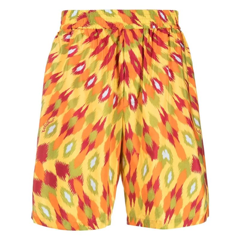 Garavani Abstract-Print Track Shorts_Yellow