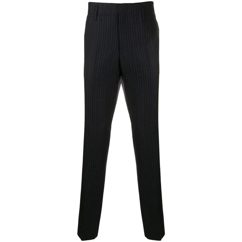 Pinstriped Straight-Leg Trousers_Blue