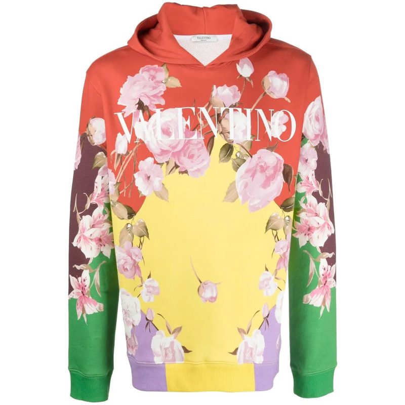Garavani Garavani Rose-Print Hoodie_Yellow