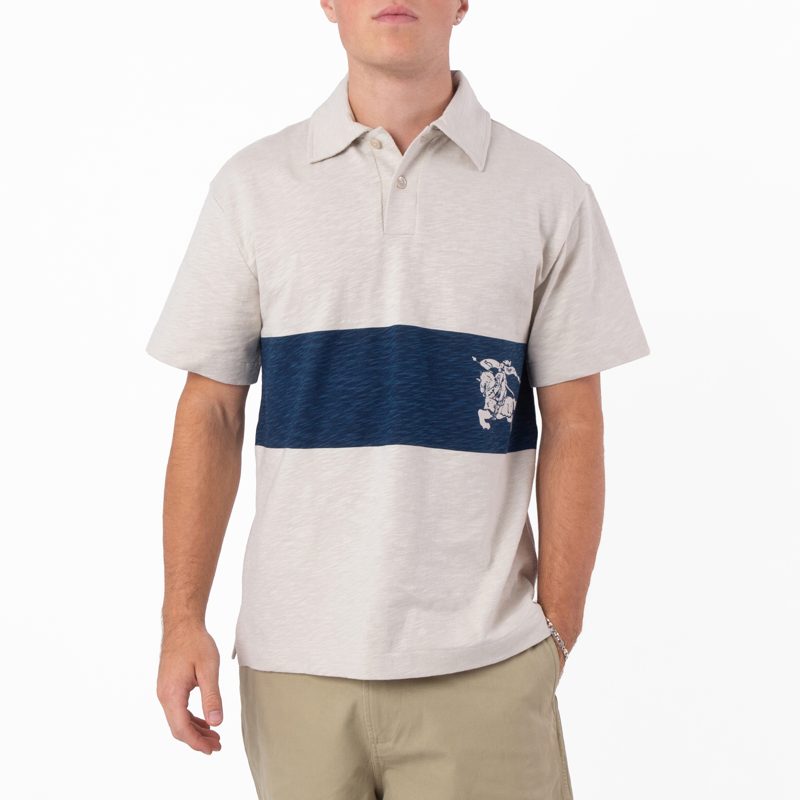 EKD Striped Cotton Polo Shirt_Plaster