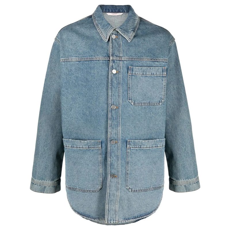 Garavani Garavani Vlogo Signature Denim Shirt_Blue