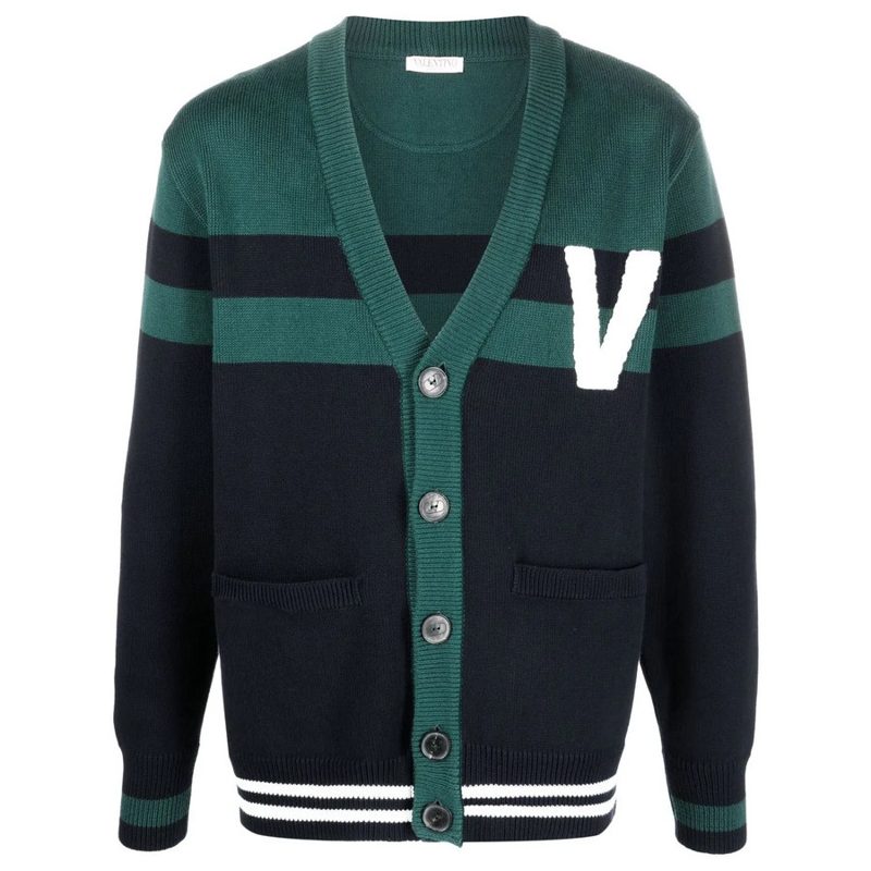 Garavani Garavani V-Logo Knitted Cardigan_Green