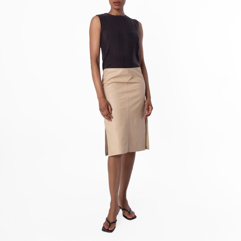 Two-Tone Sleeveless Midi Dress_Militi/Fossil