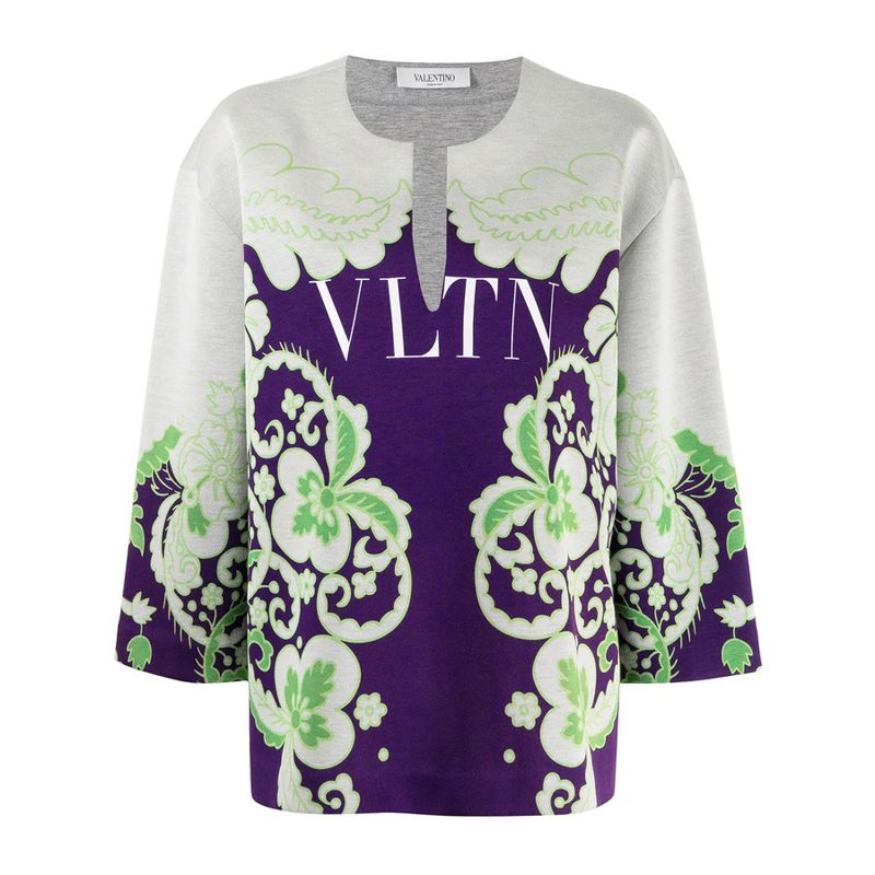 Garavani Garavani Vltn Floral-Print Sweatshirt_Purple