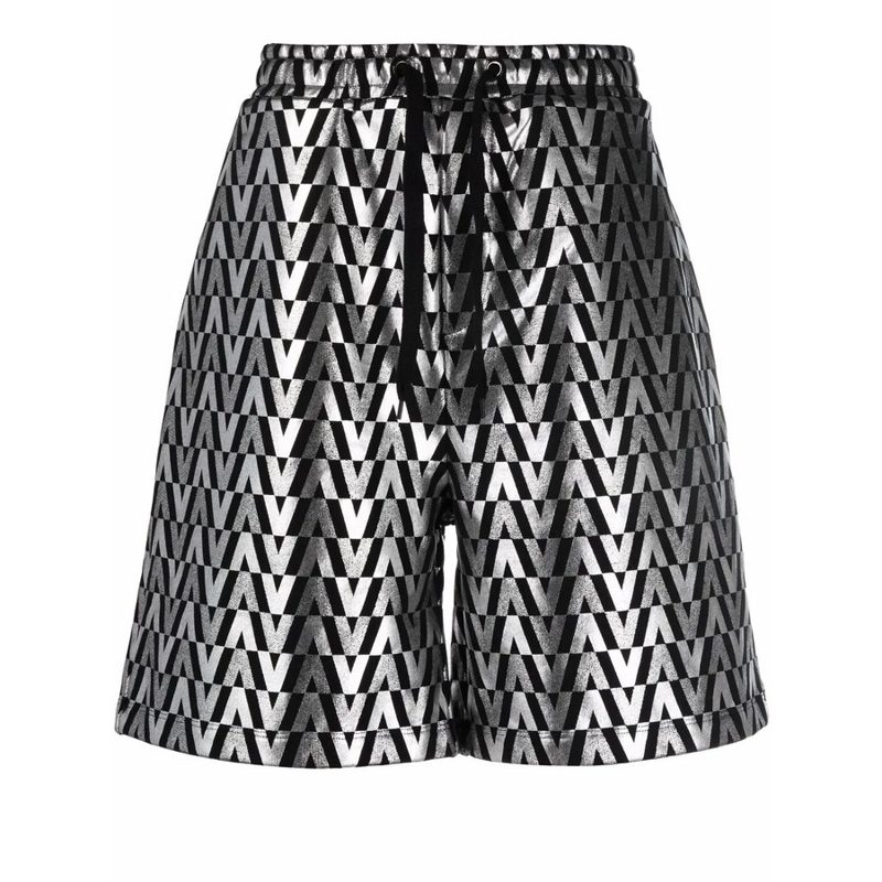 Garavani Garavani High-Shine Monogram Shorts_Black
