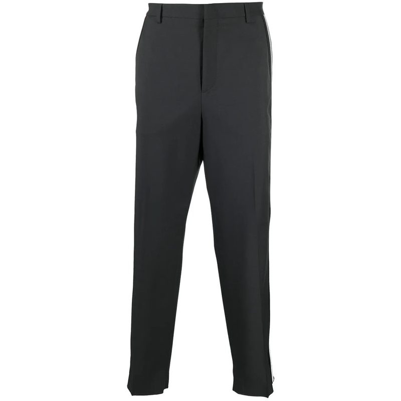 Garavani Garavani Side-Stripe Wide-Leg Tailored Trousers_Grey