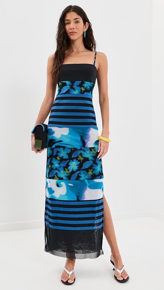 STAUD Leona Dress_Blue Haze Multi