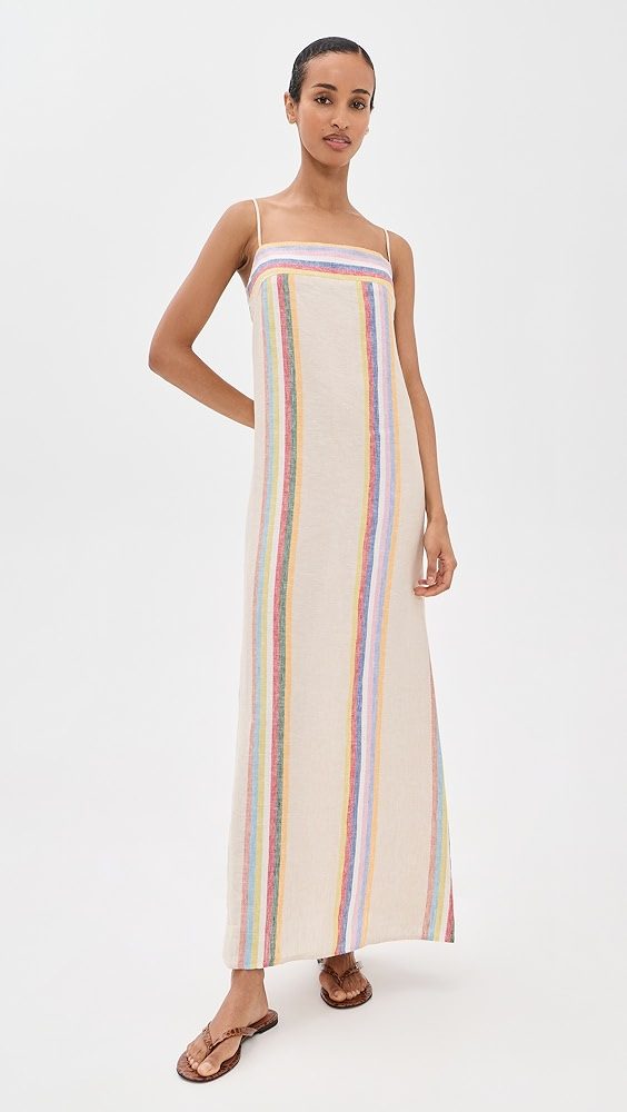 STAUD Laura Linen Dress_Day Trip Stripe