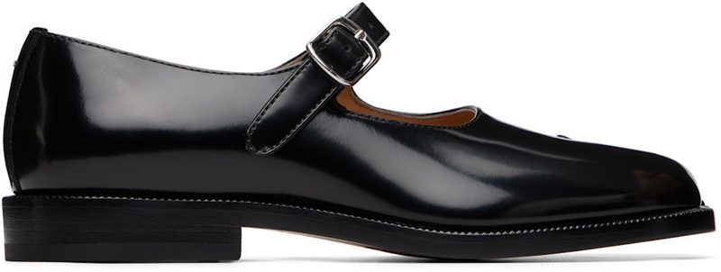 Black Tabi Mary-Jane Loafers 262168F121003