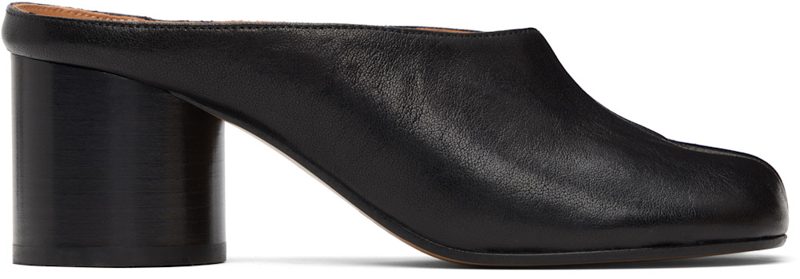 Black Tabi Decollete Mule Heels 262168F122009