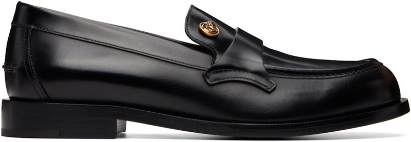 Black Manu Leather Loafers 262404M231002