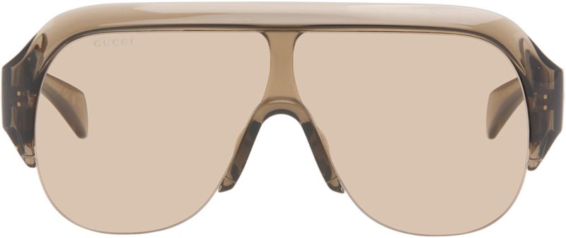 Brown Shield Sunglasses 262451M134016