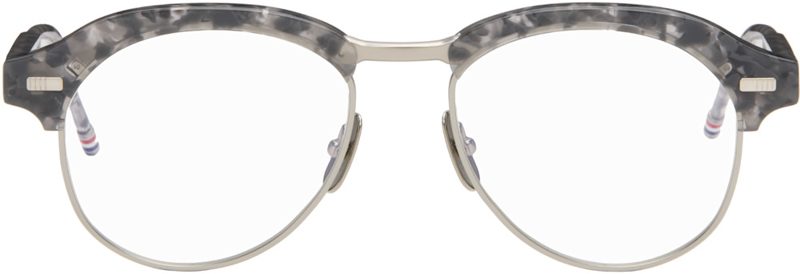 Gray Acetate & Titanium Pilot Glasses 262381M133008