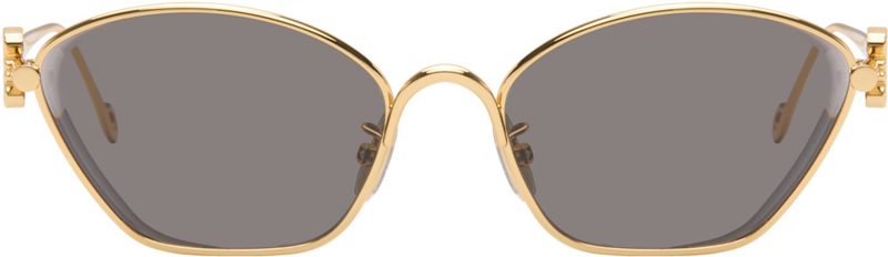 Gold Anagram Hexagonal Sunglasses 262677M134035