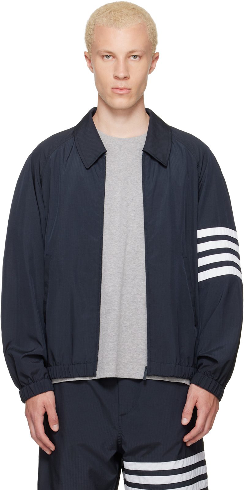 Navy Ripstop Raglan Coach Jacket 262381M180001
