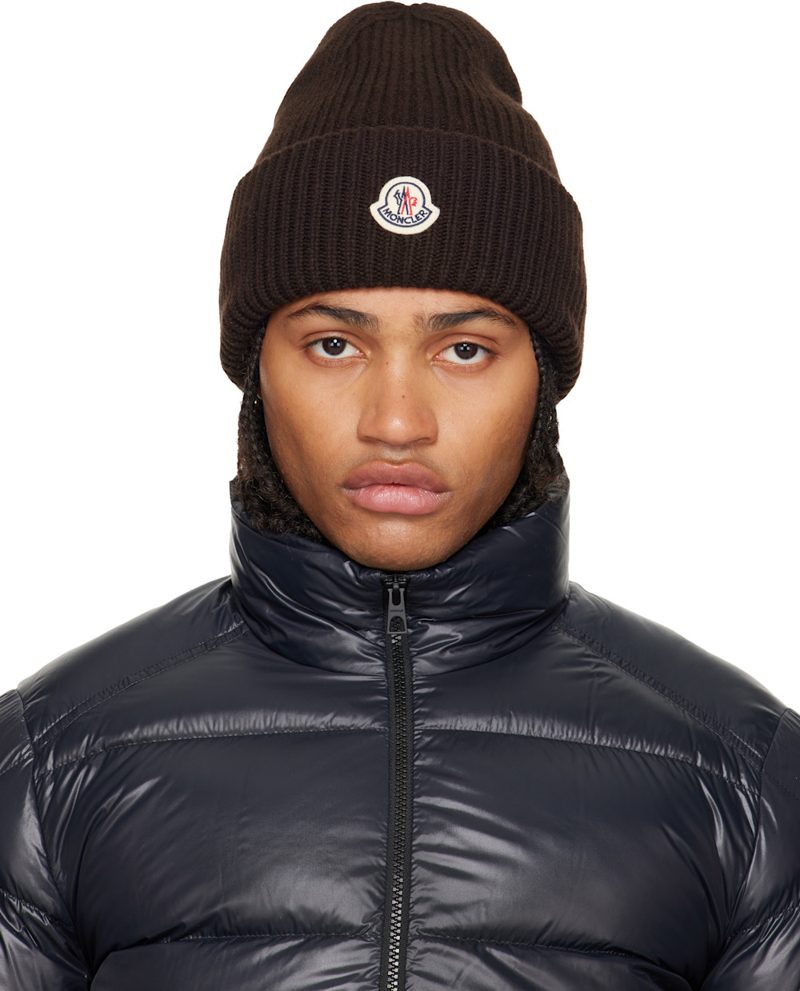 Brown Wool & Cashmere Beanie 252111M138036