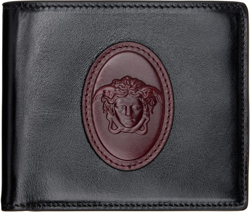 Black & Brown Roomy Leather Bifold Wallet 262404M164001