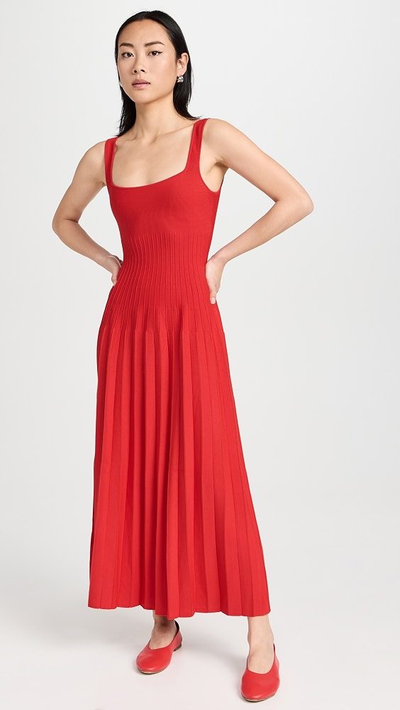 STAUD Ellison Dress_Red Rose
