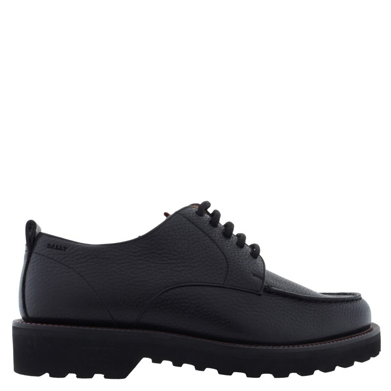 Norber Calf Grained Derby Shoes_Black / Heritage Red