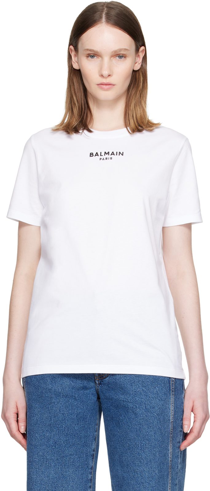 White [발망] Paris Print T-shirt 262251F110004