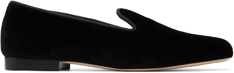 TOTEME Black Velvet Loafers 261771F121000