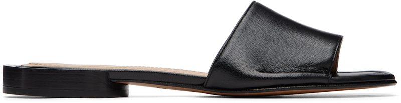 Black Tabi Flat Mule Sandals 262168F124000